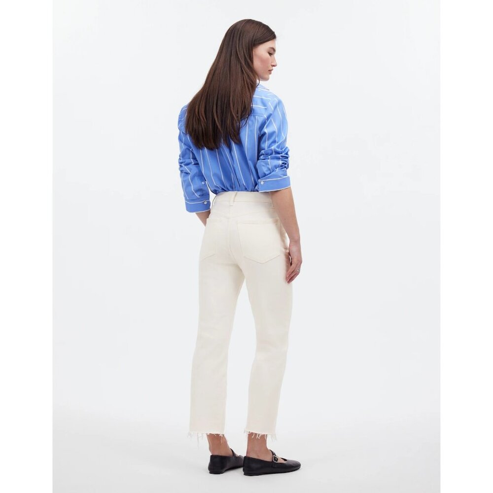 Madewell The Petite '90s Straight Crop Jean in Tile White Women's Size 25P NWT - Picture 10 of 16